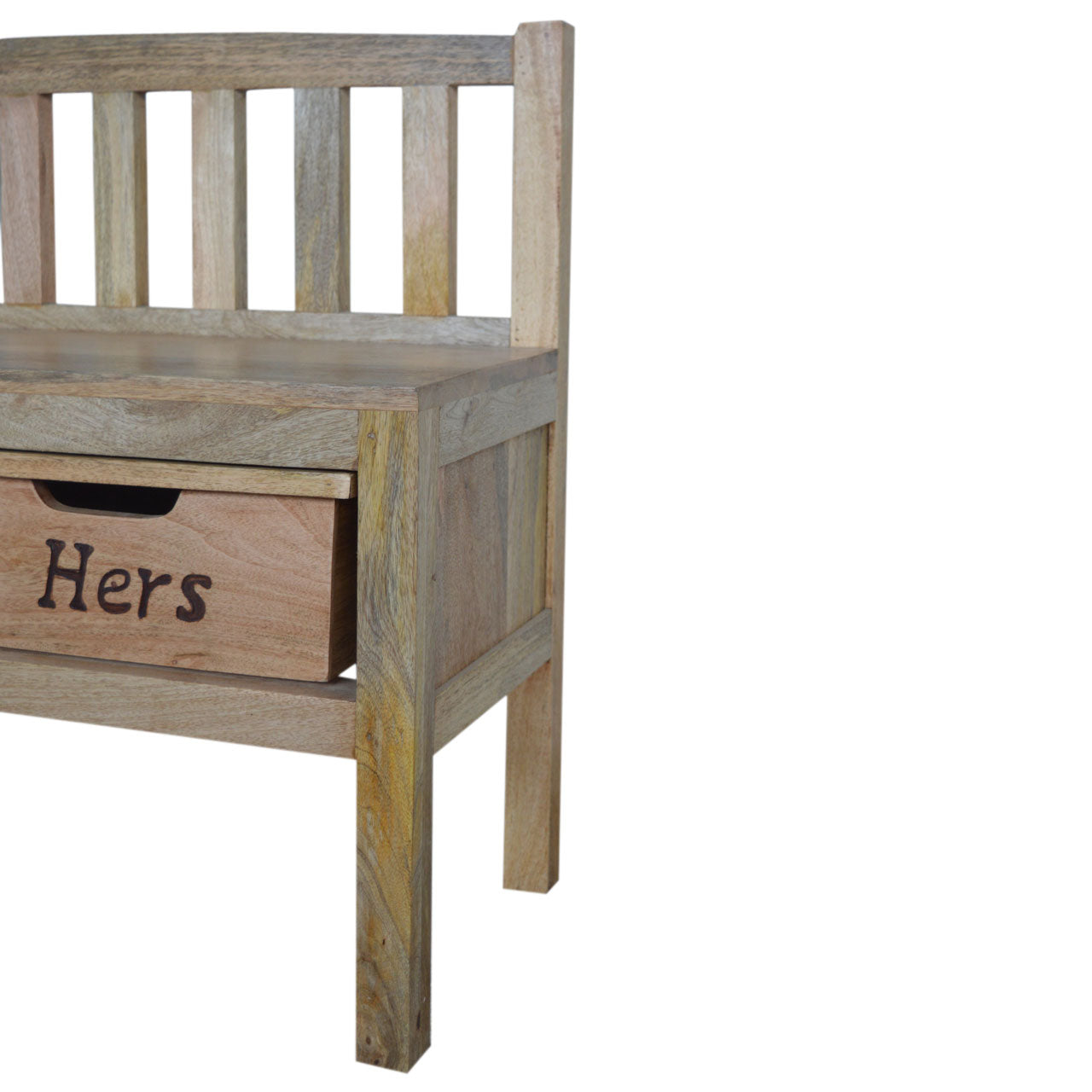 His & Hers Carved Storage Bench