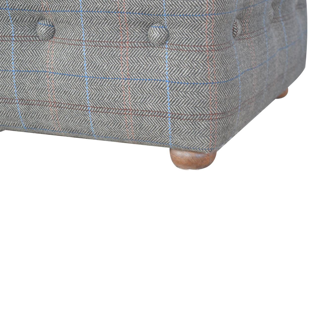 Multi Tweed Button Fooststool