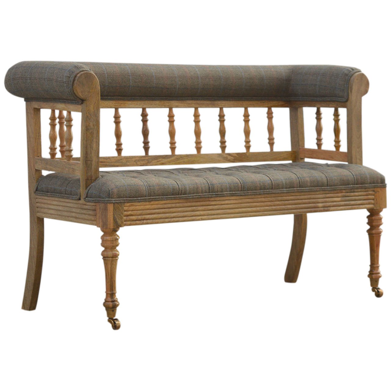 Multi Tweed Deep Button Bench