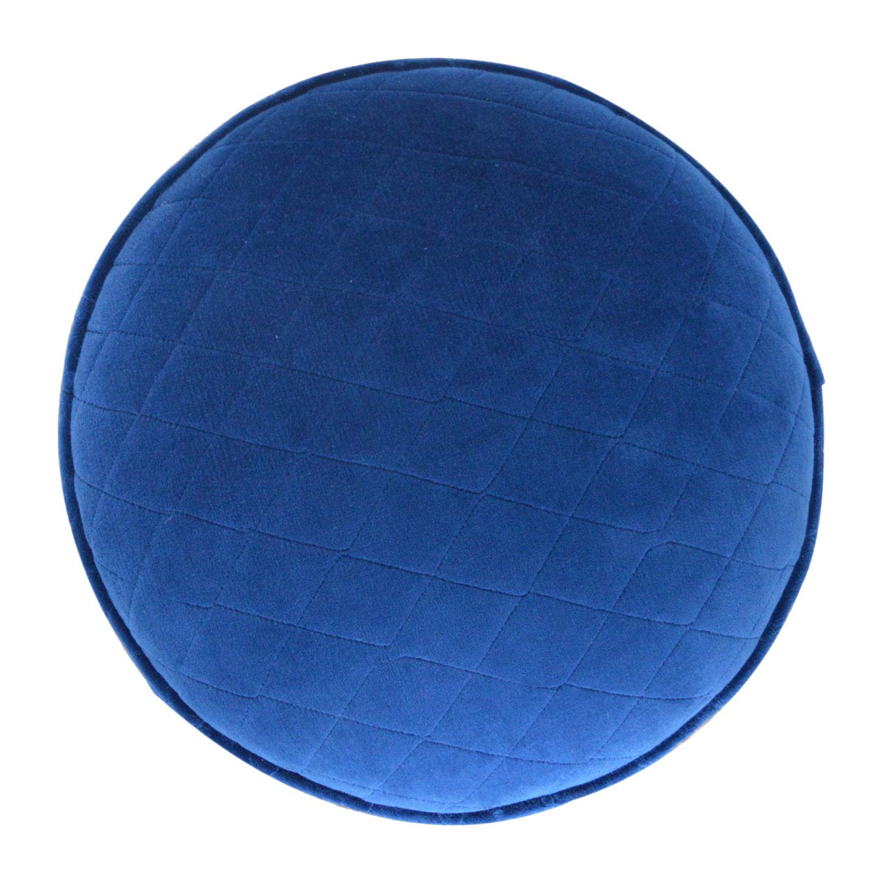 Quilted Blue Velvet Footstool