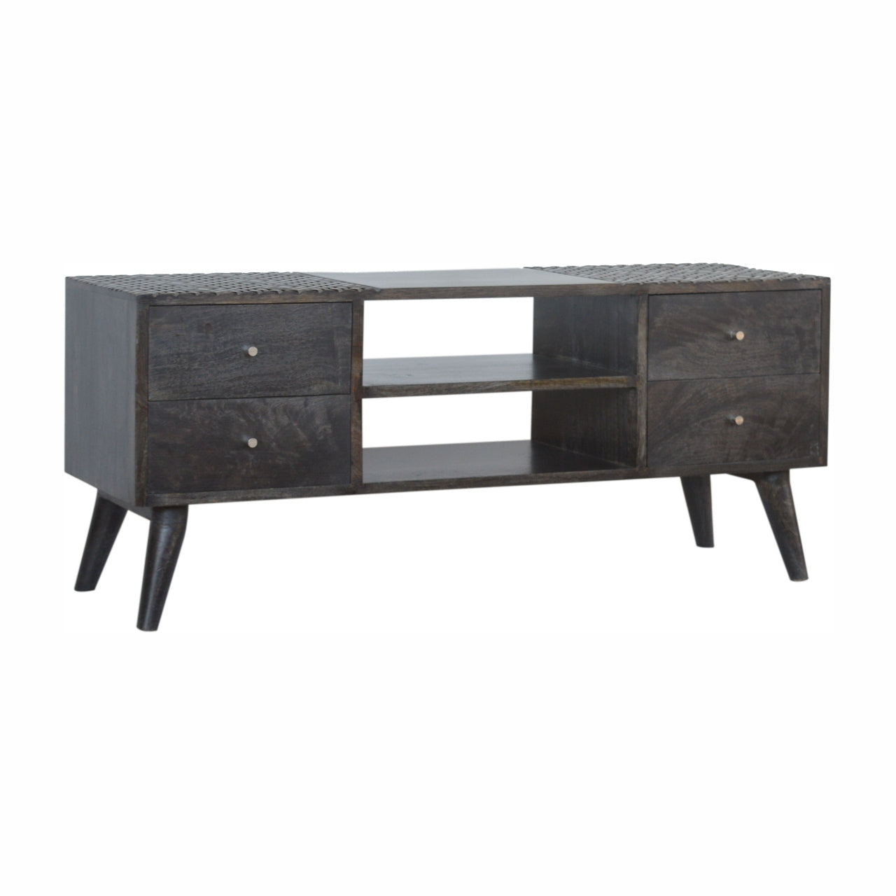 Ash Black 4 Drawer Media Unit