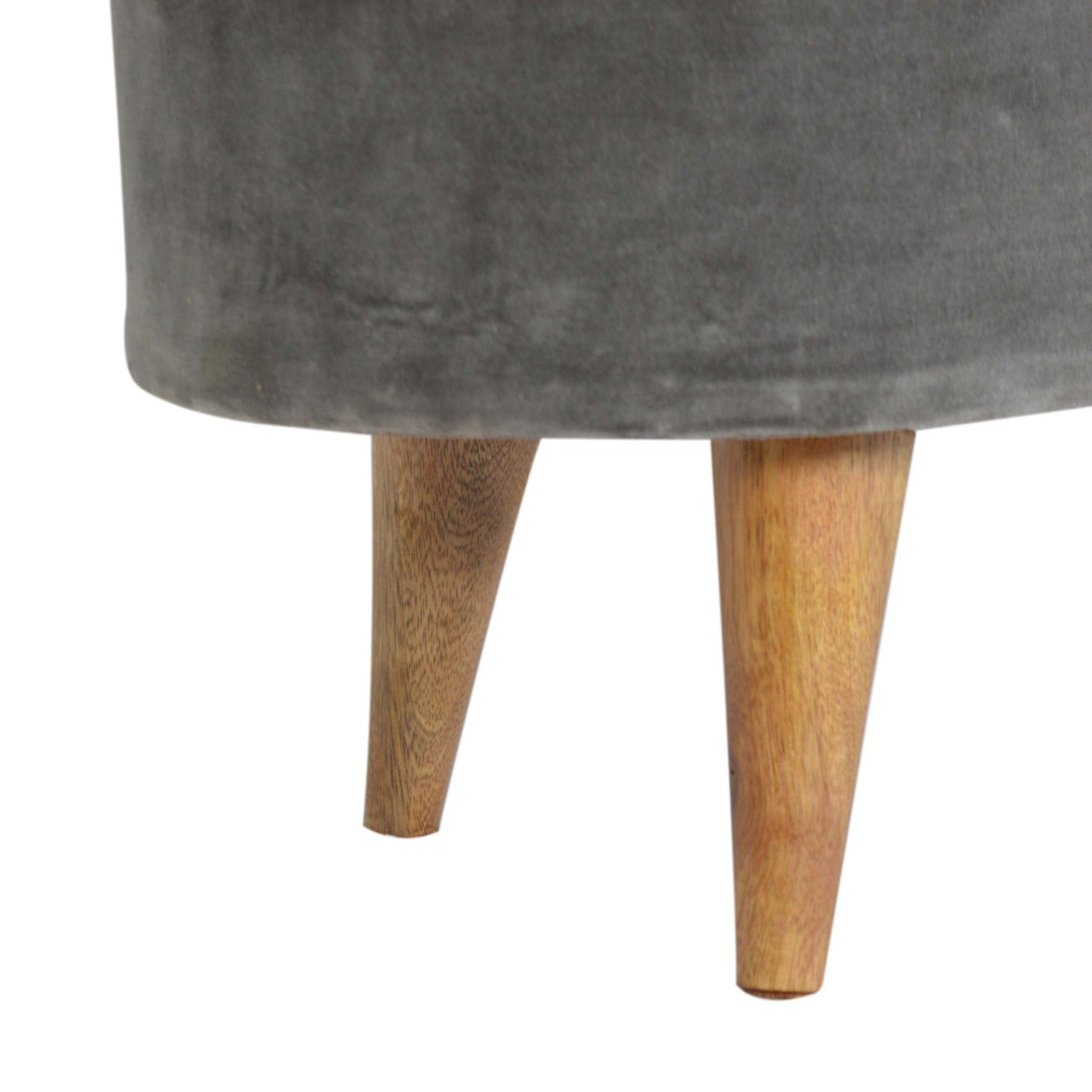 Grey Velvet Storage Footstool