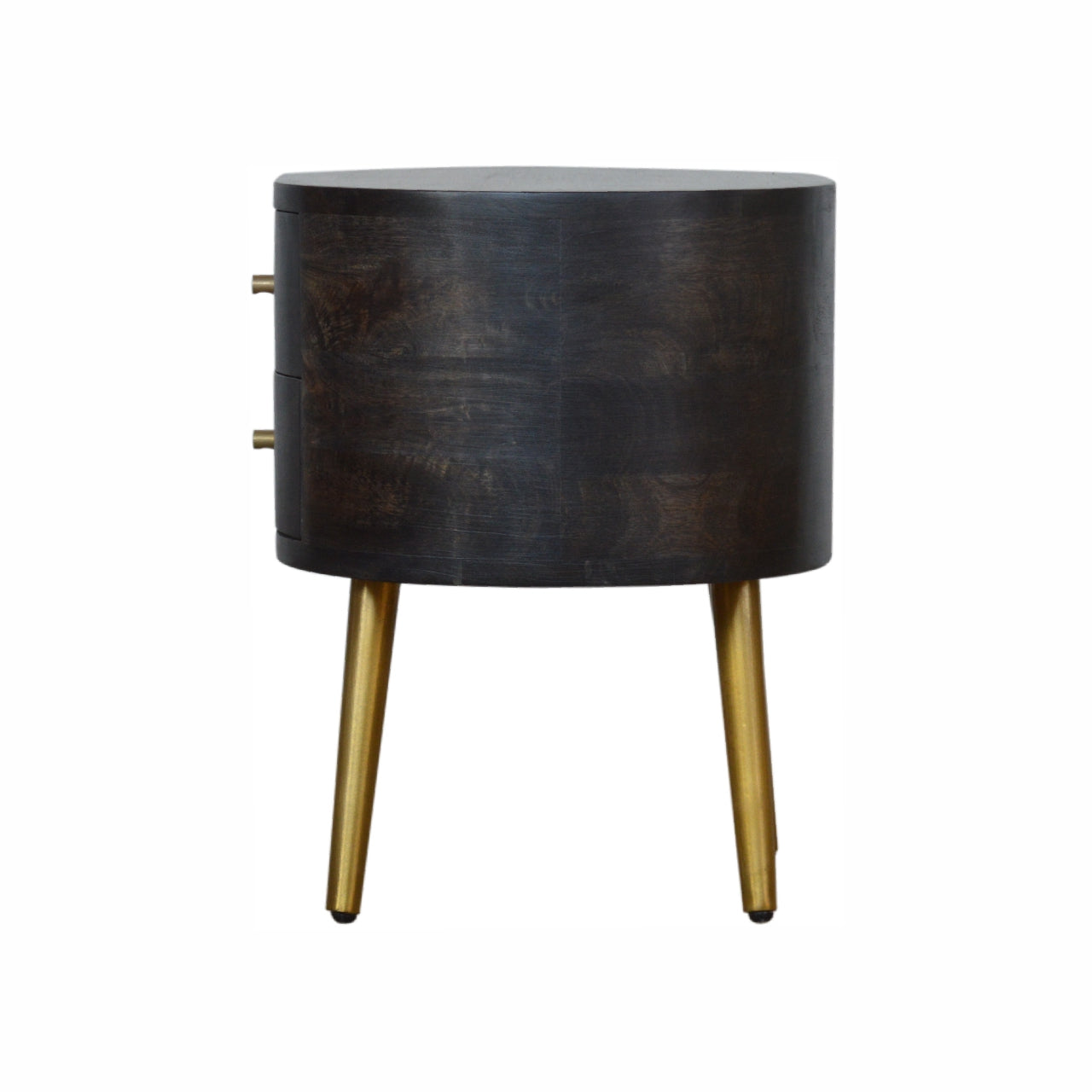 Ash Black Bedside with Brass Legs