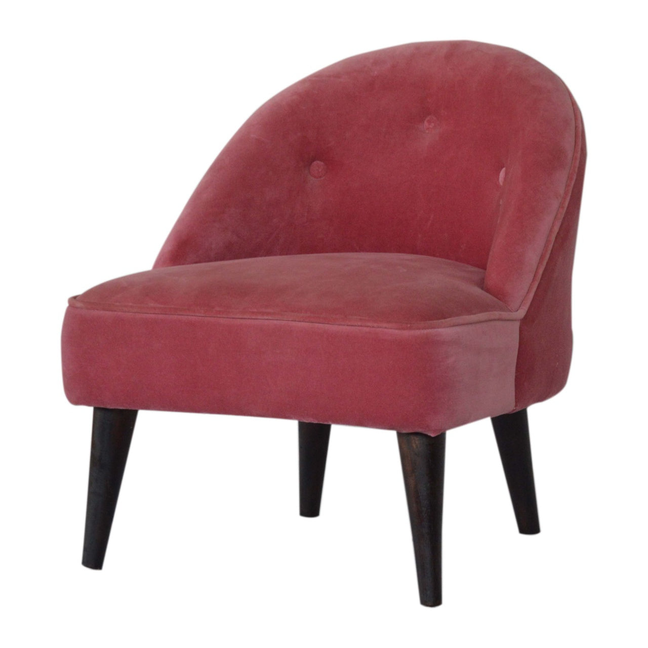 Pink Velvet Deep Button Chair