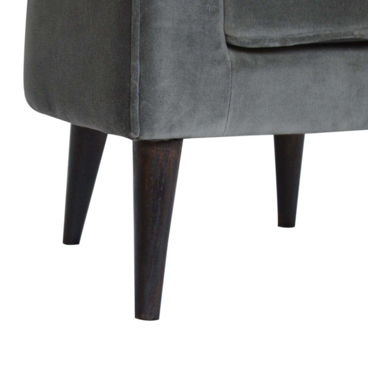 Grey Velvet Nordic Style Armchair