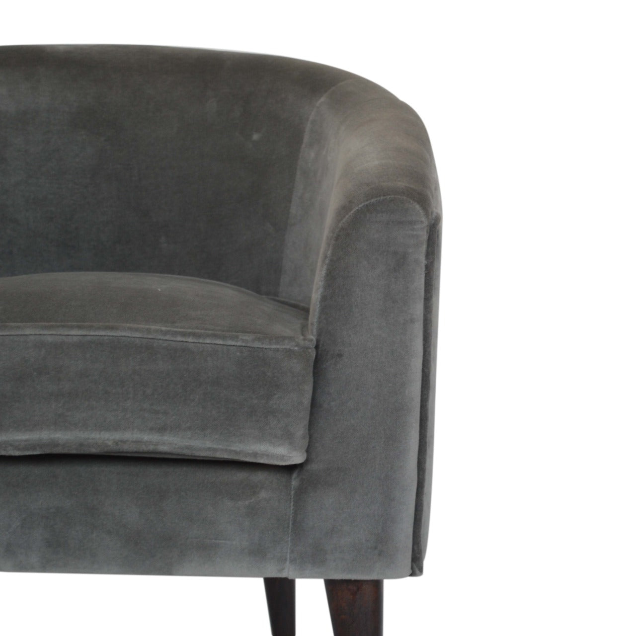 Grey Velvet Nordic Style Armchair