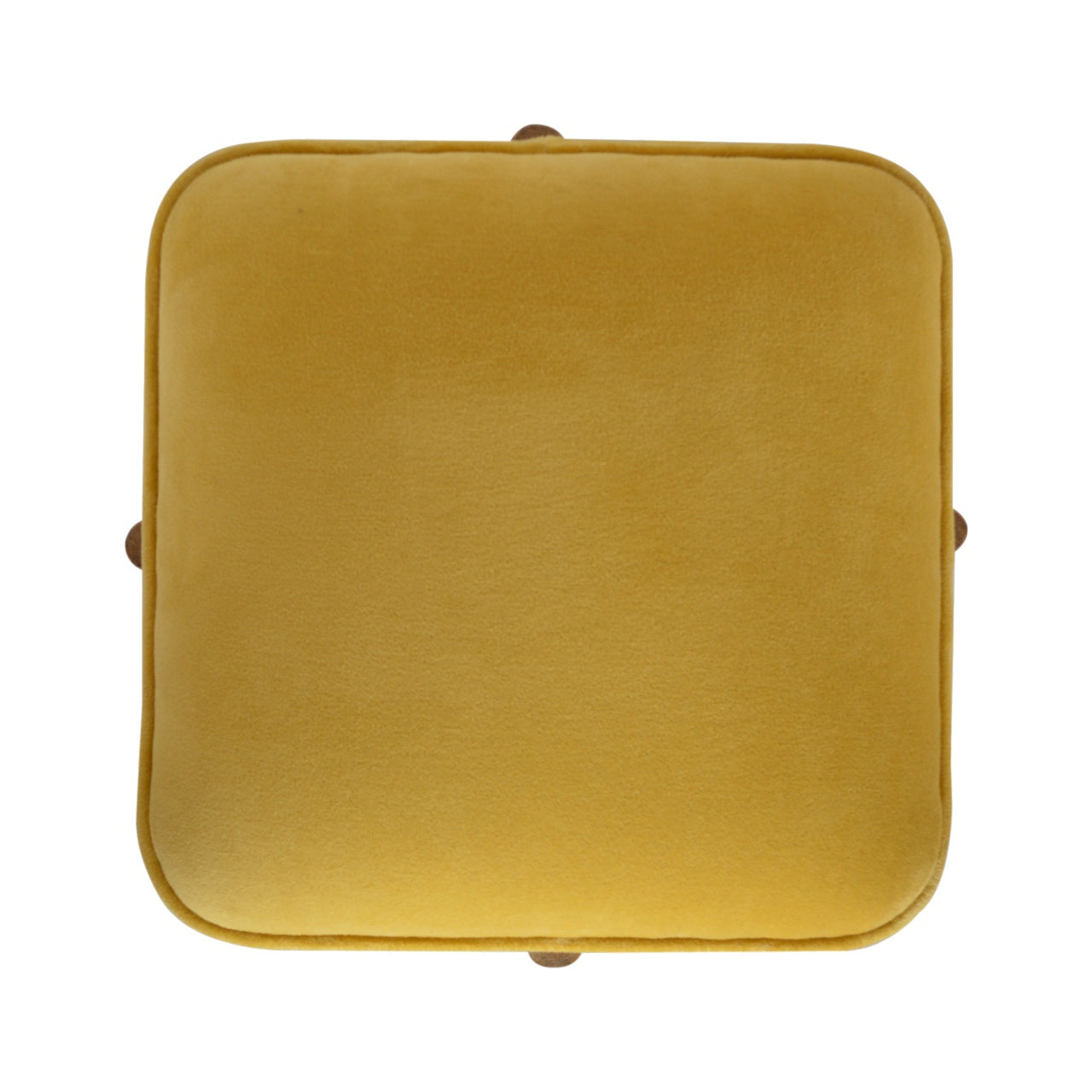 Mustard Velvet Solid Footstool