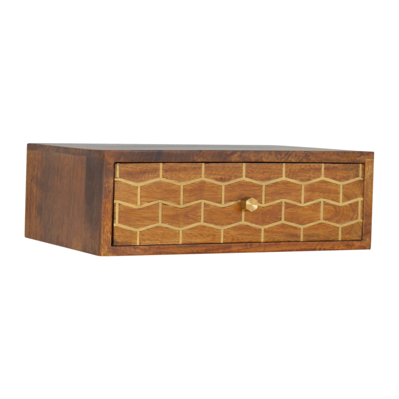 Floating Gold Art Chestnut Bedside