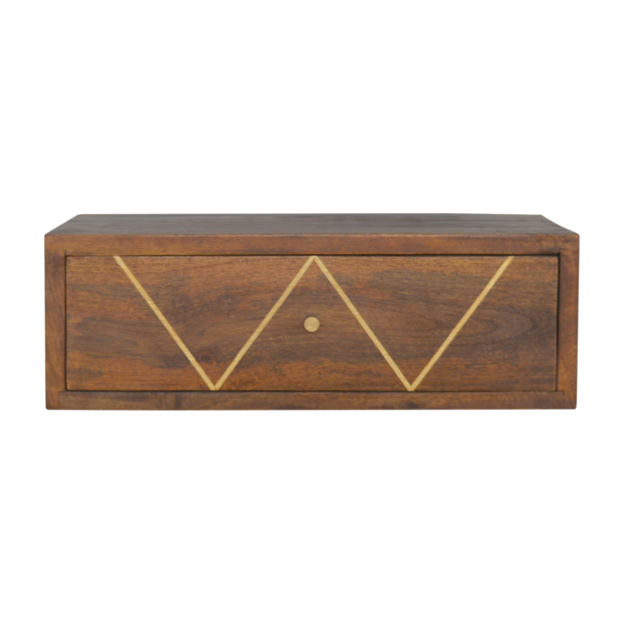 Floating Chestnut Brass Bedside