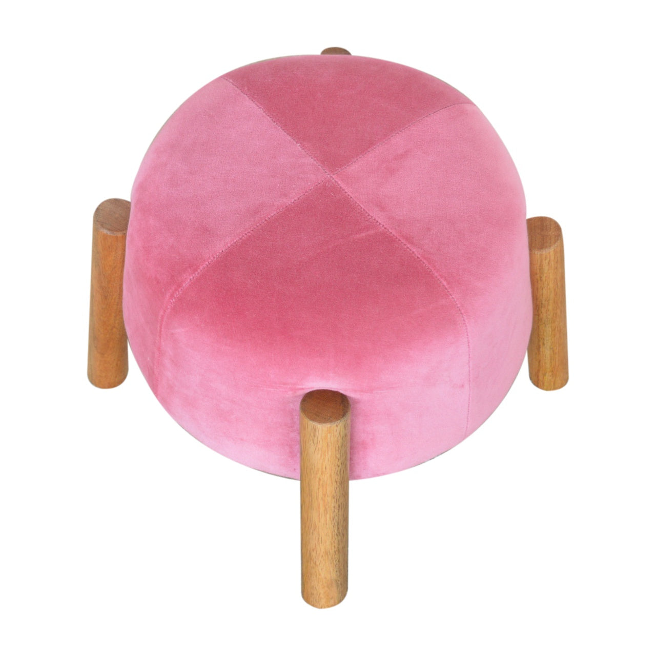 Pink Velvet Cone Footstool