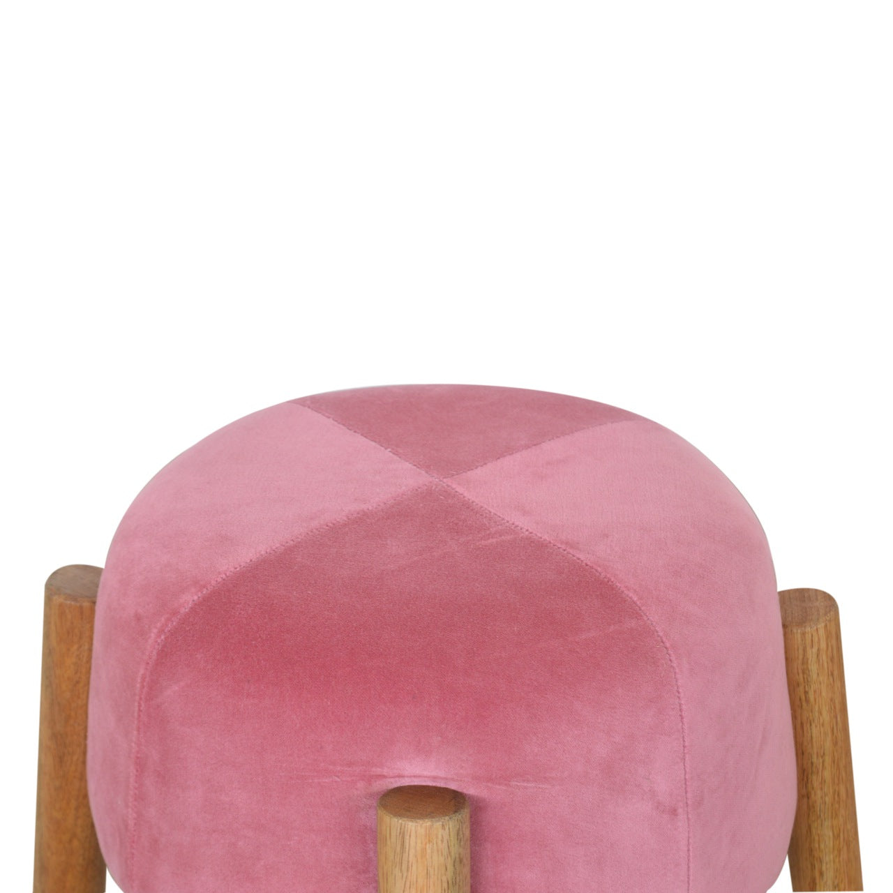 Pink Velvet Cone Footstool