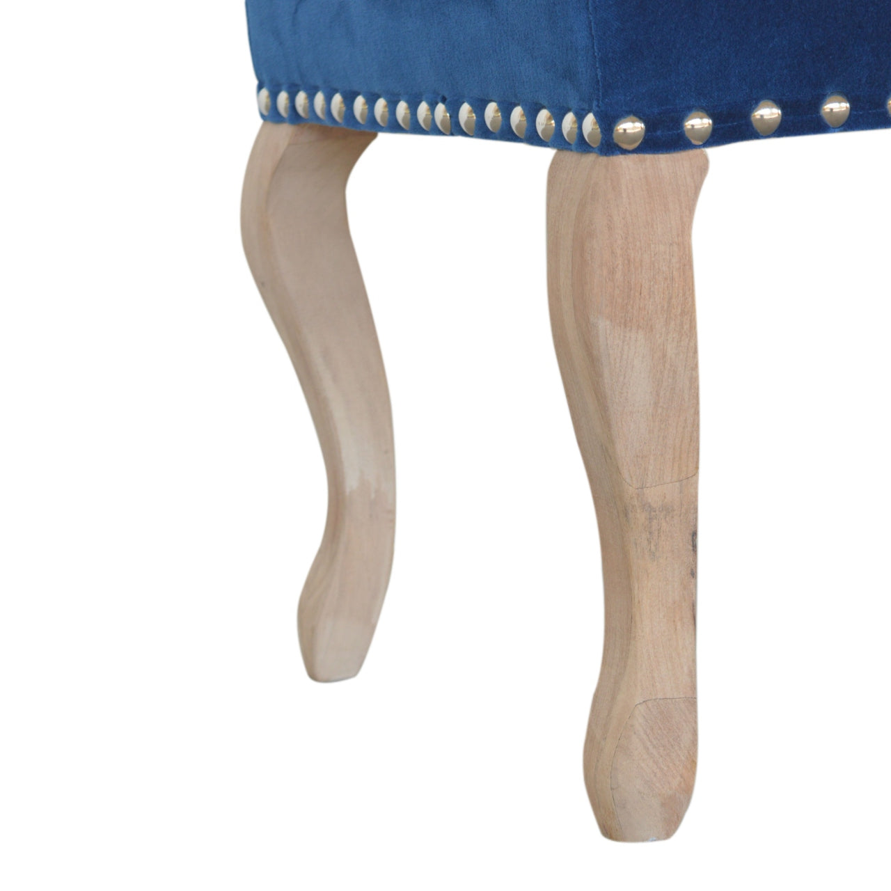 French Royal Blue Velvet Bench