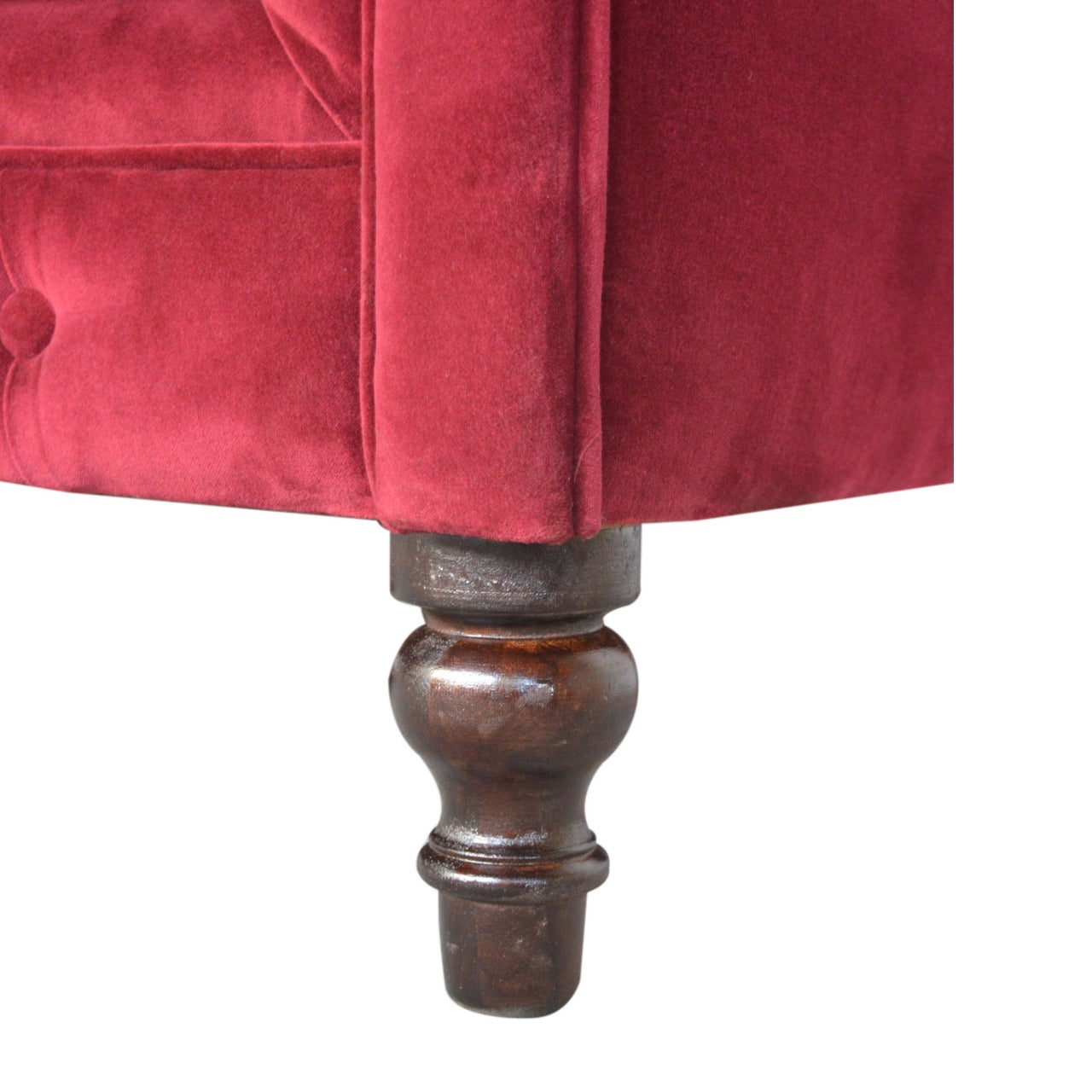 Wine Red Velvet Chesterfield Sofa