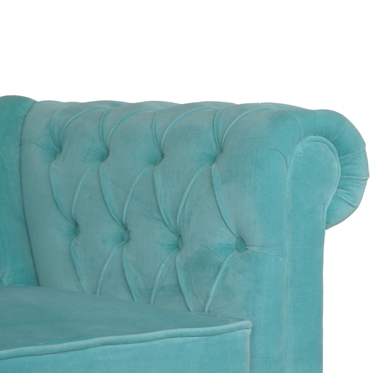 Aqua Velvet Chesterfield Sofa