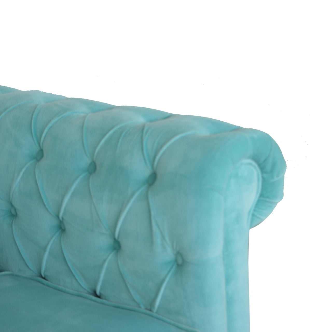 Aqua Velvet Chesterfield Armchair