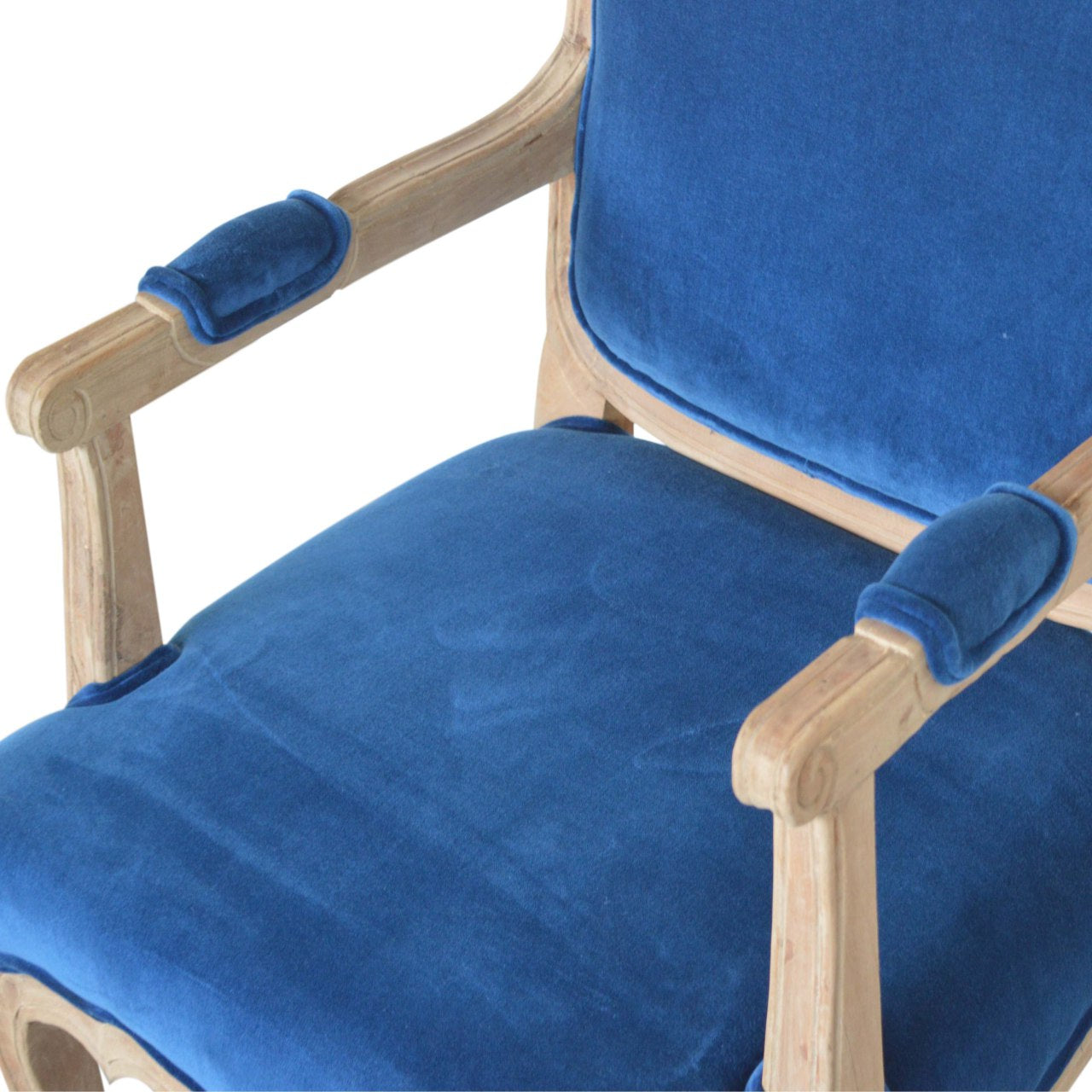 Royal Blue Velvet French Chair