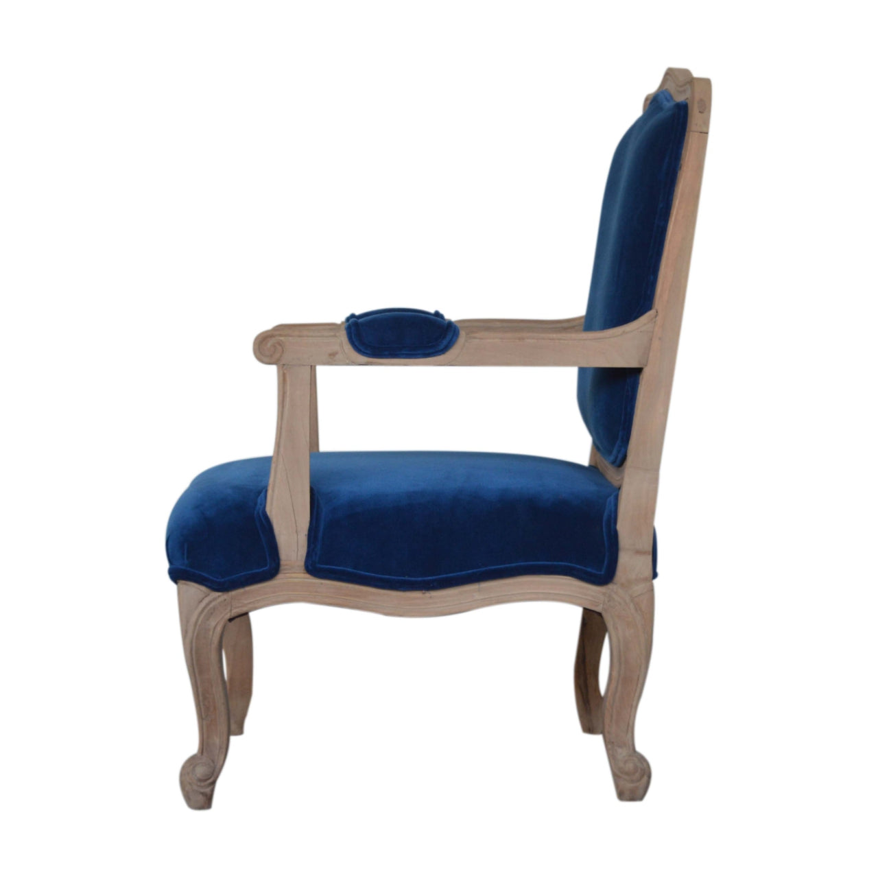 Royal Blue Velvet French Chair