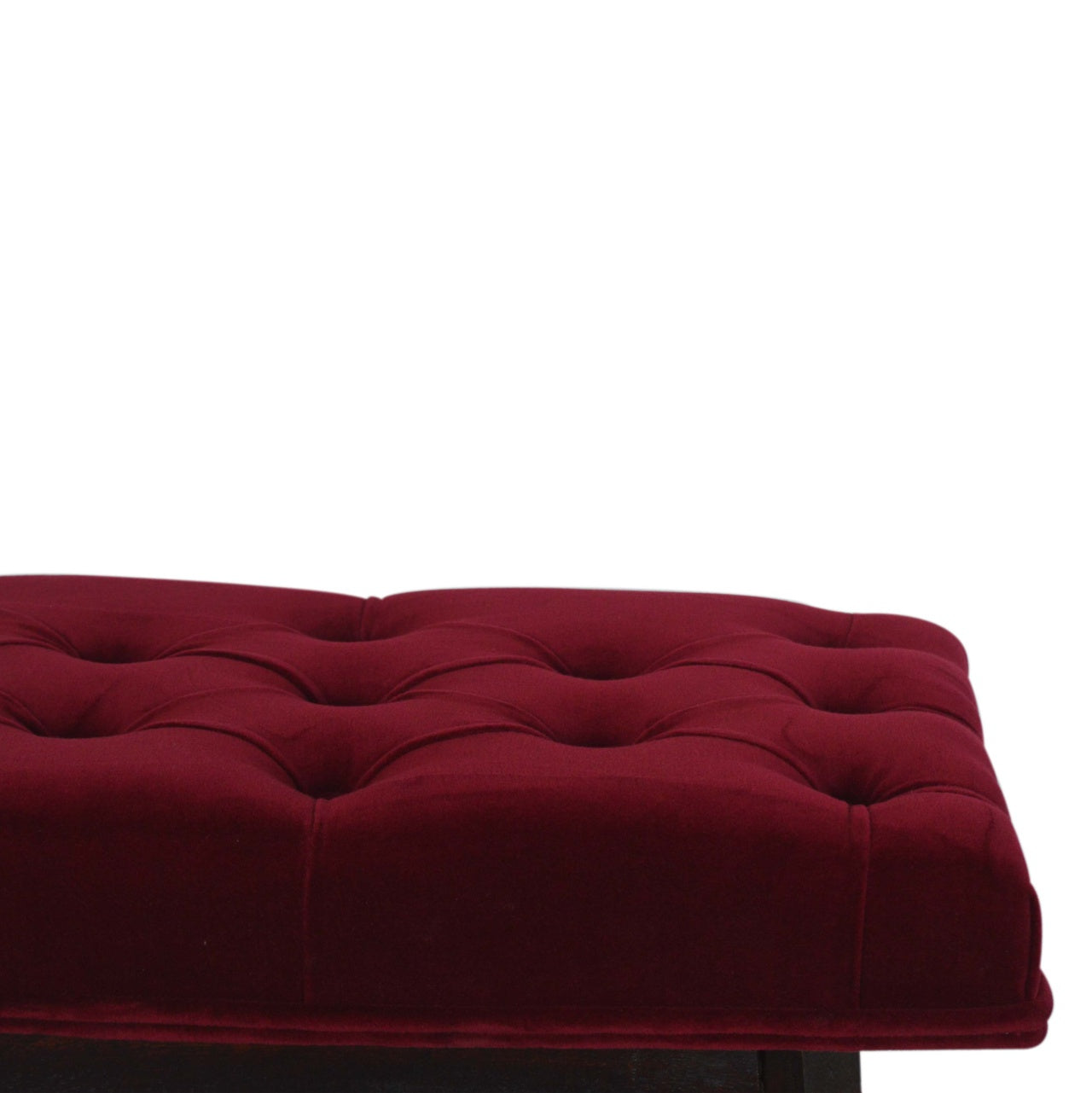 Wine Red Velvet Hallway Bench