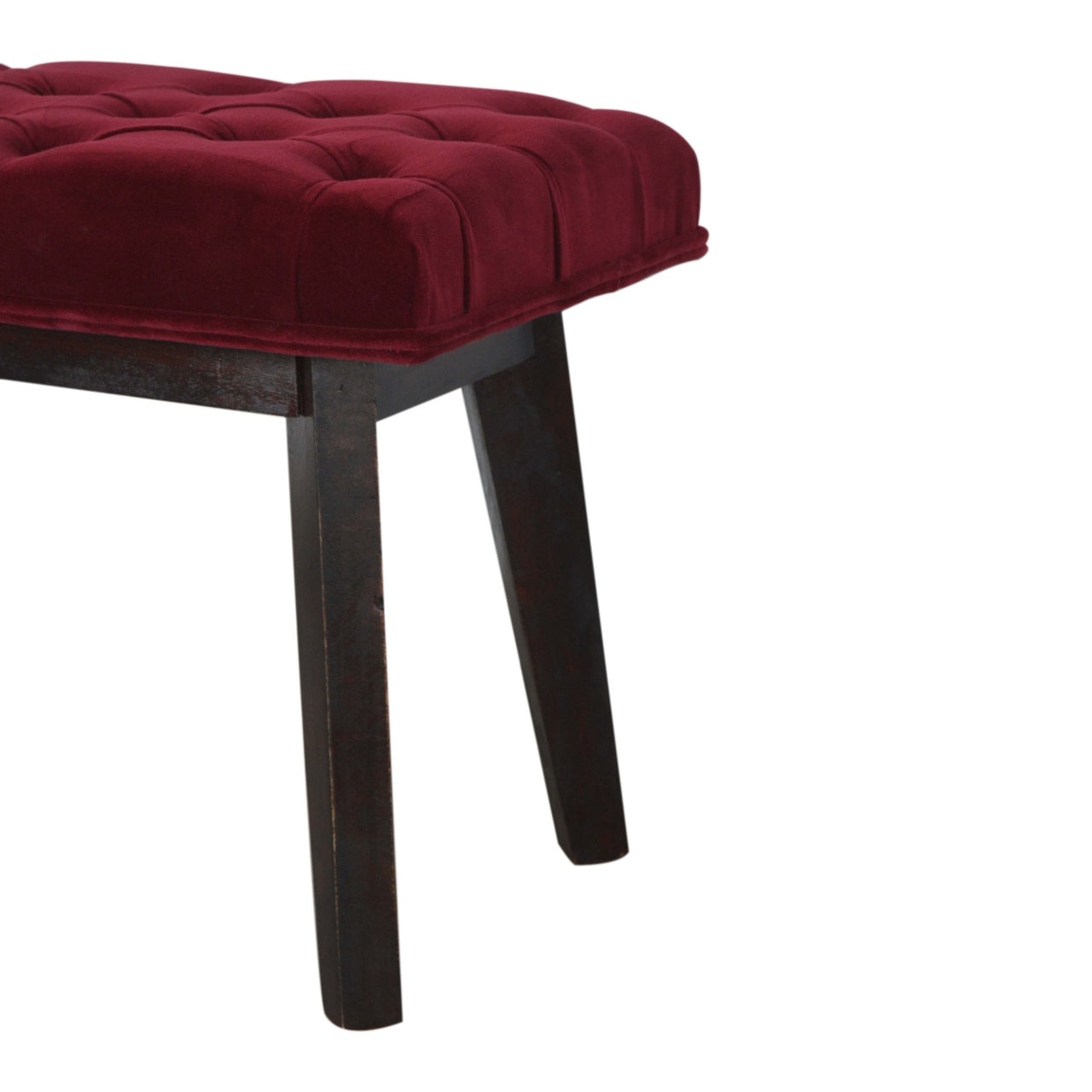 Wine Red Velvet Hallway Bench