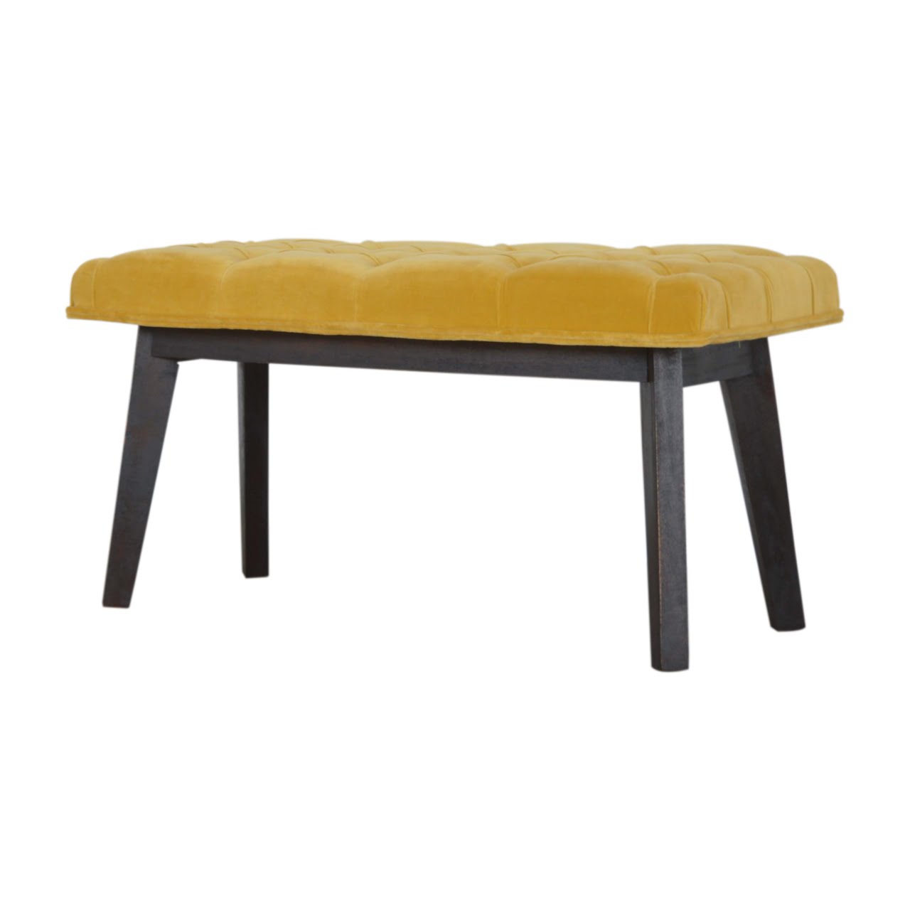 Mustard Velvet Hallway Bench