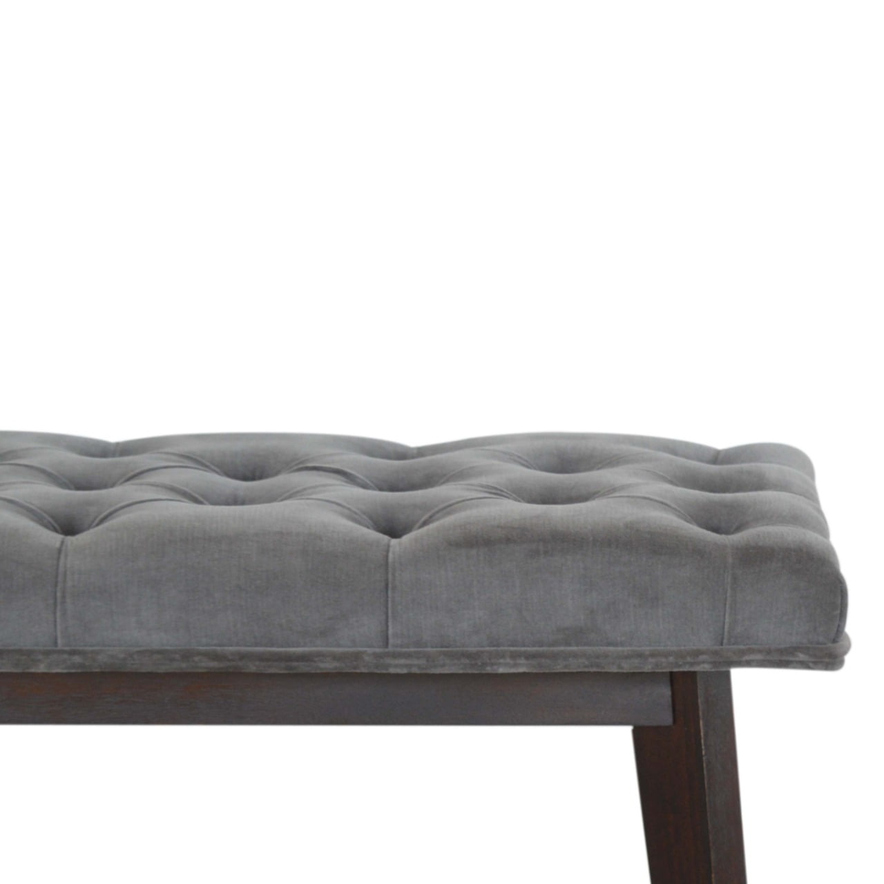 Grey Velvet Hallway Bench