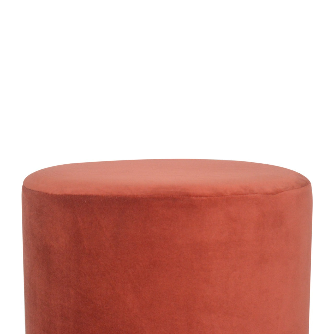 Brick Red Velvet Gold Footstool