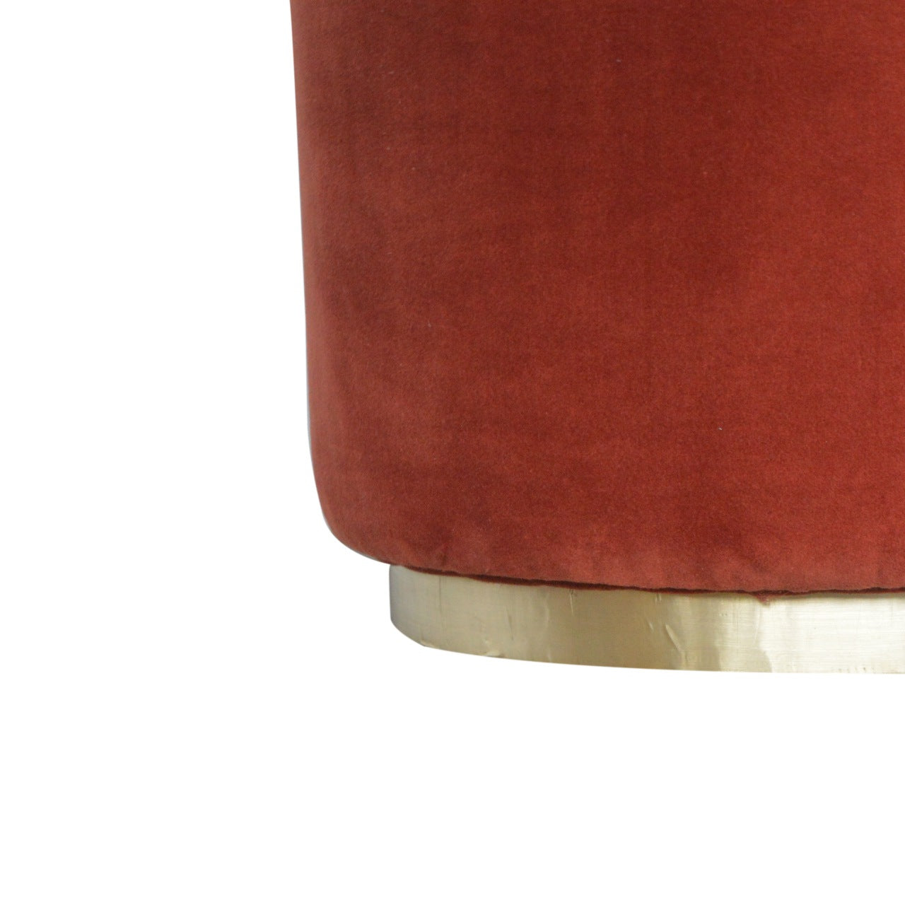 Brick Red Velvet Gold Footstool