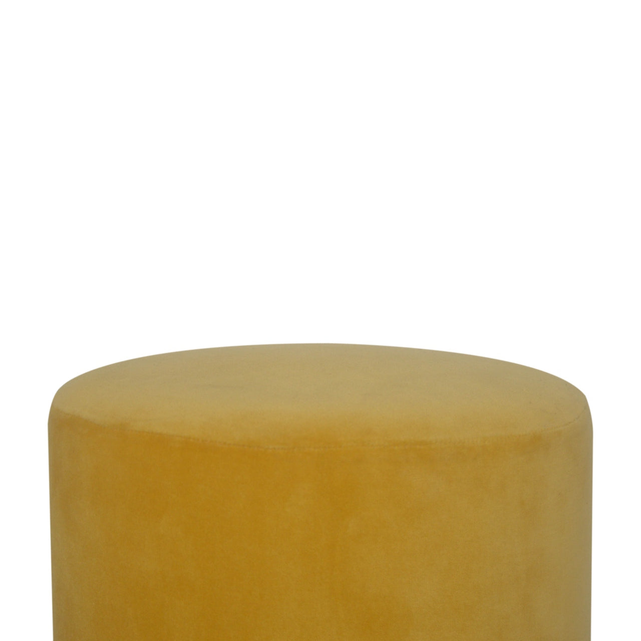 Mustard Velvet Wooden Footstool