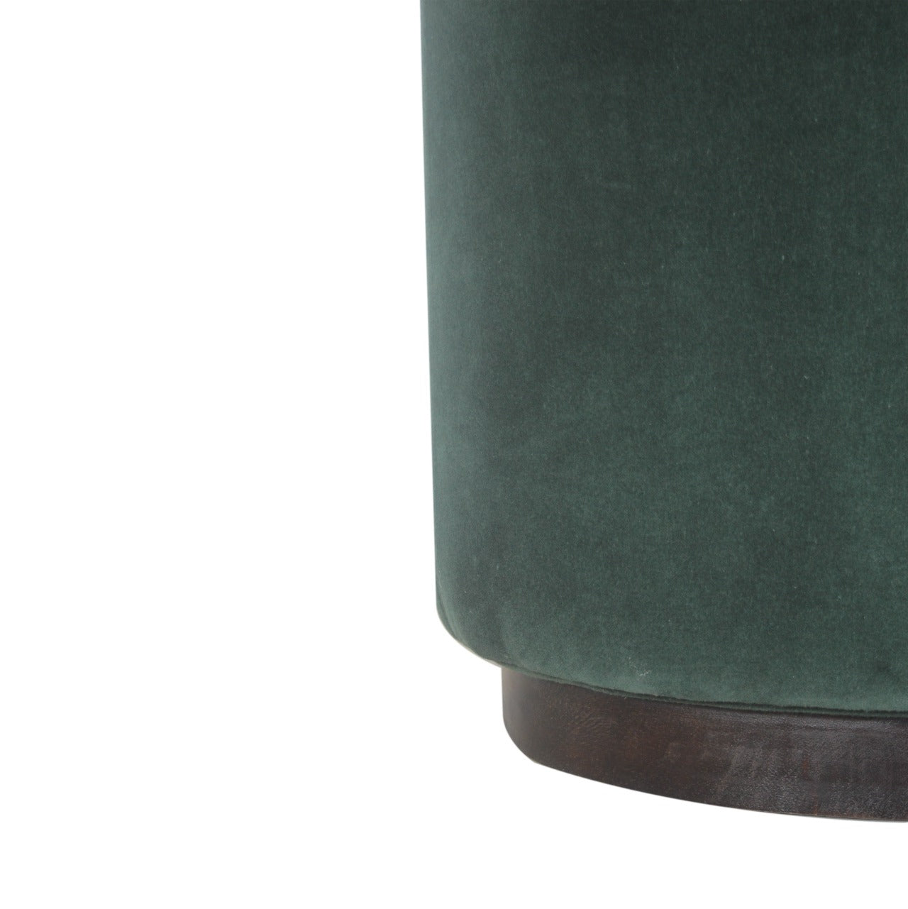 Emerald Footstool with Wood Base