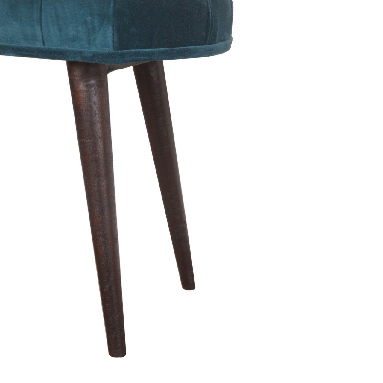 Teal Cotton Velvet Button Bench