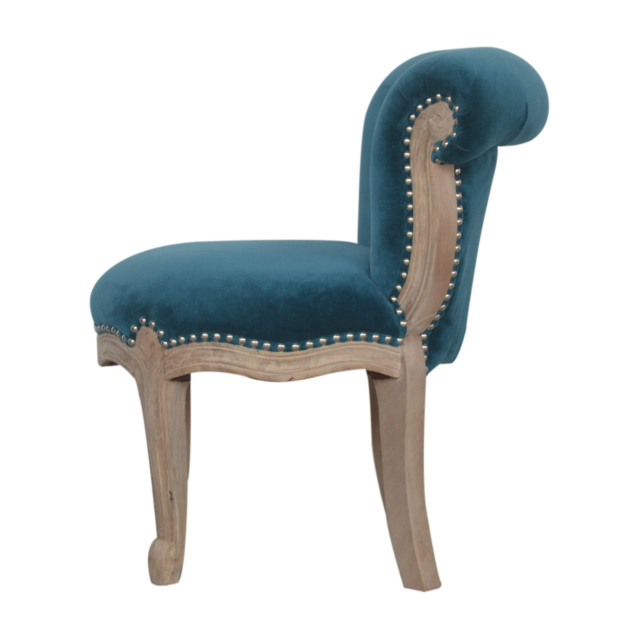 Teal Velvet Studded Chair