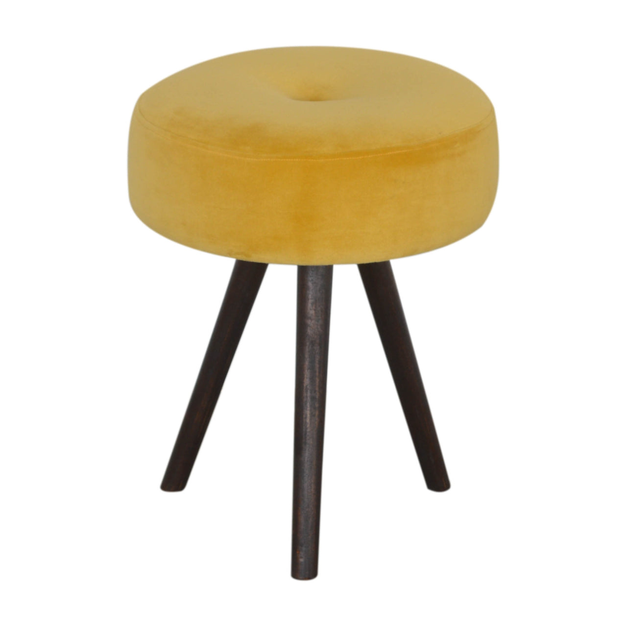 Mustard Velvet Tripod Footstool