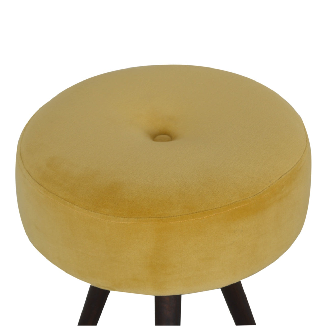 Mustard Velvet Tripod Footstool