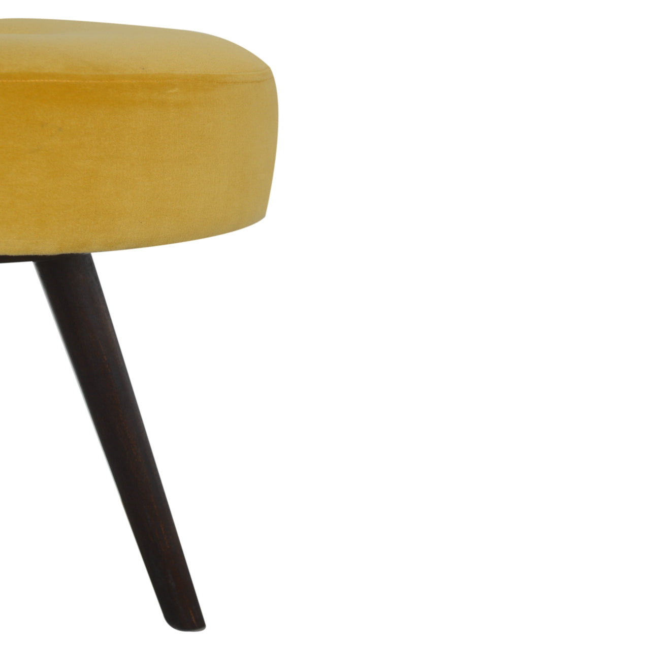 Mustard Velvet Tripod Footstool