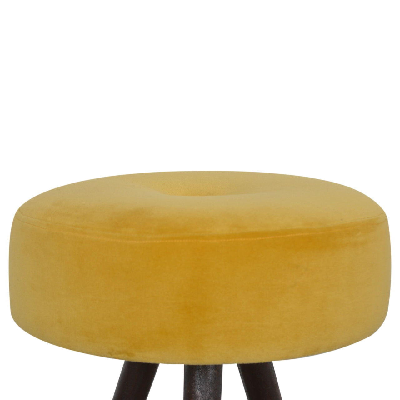 Mustard Velvet Tripod Footstool