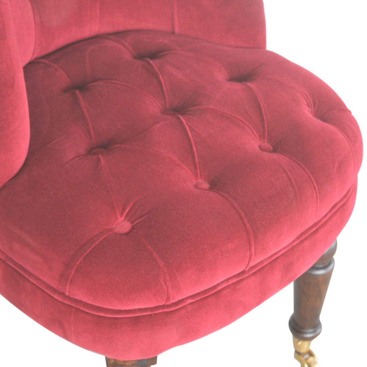 Wine Red Velvet Accent Chair