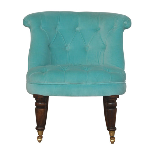 Turquoise Velvet Accent Chair