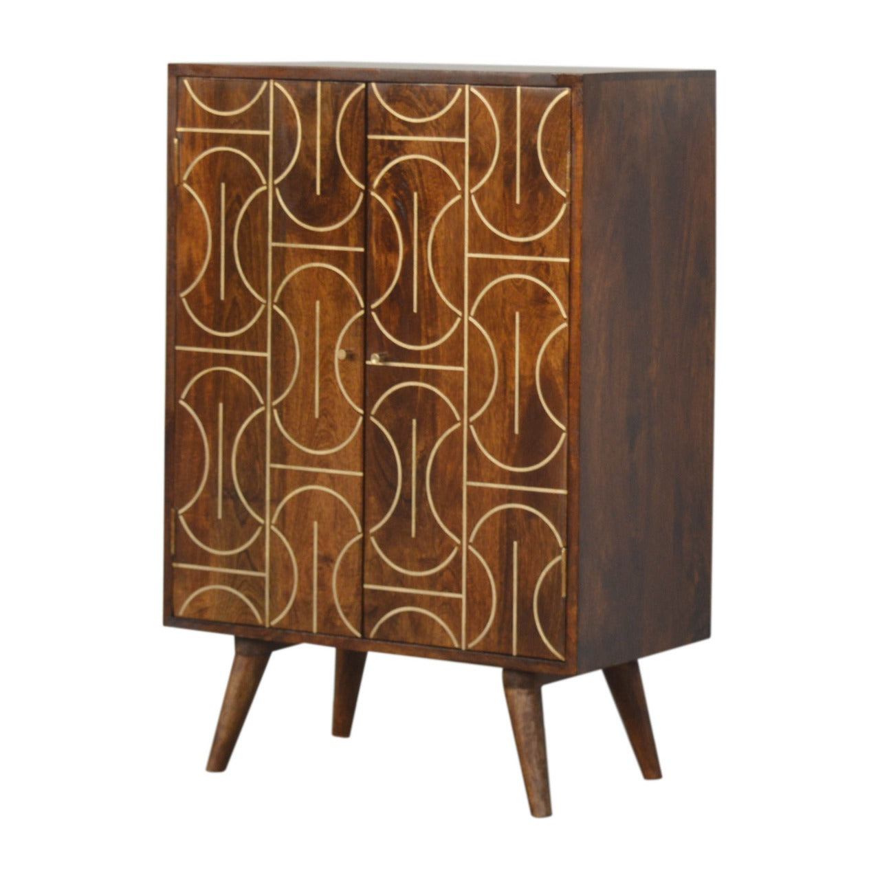 Chestnut Inlay Abstract Cabinet