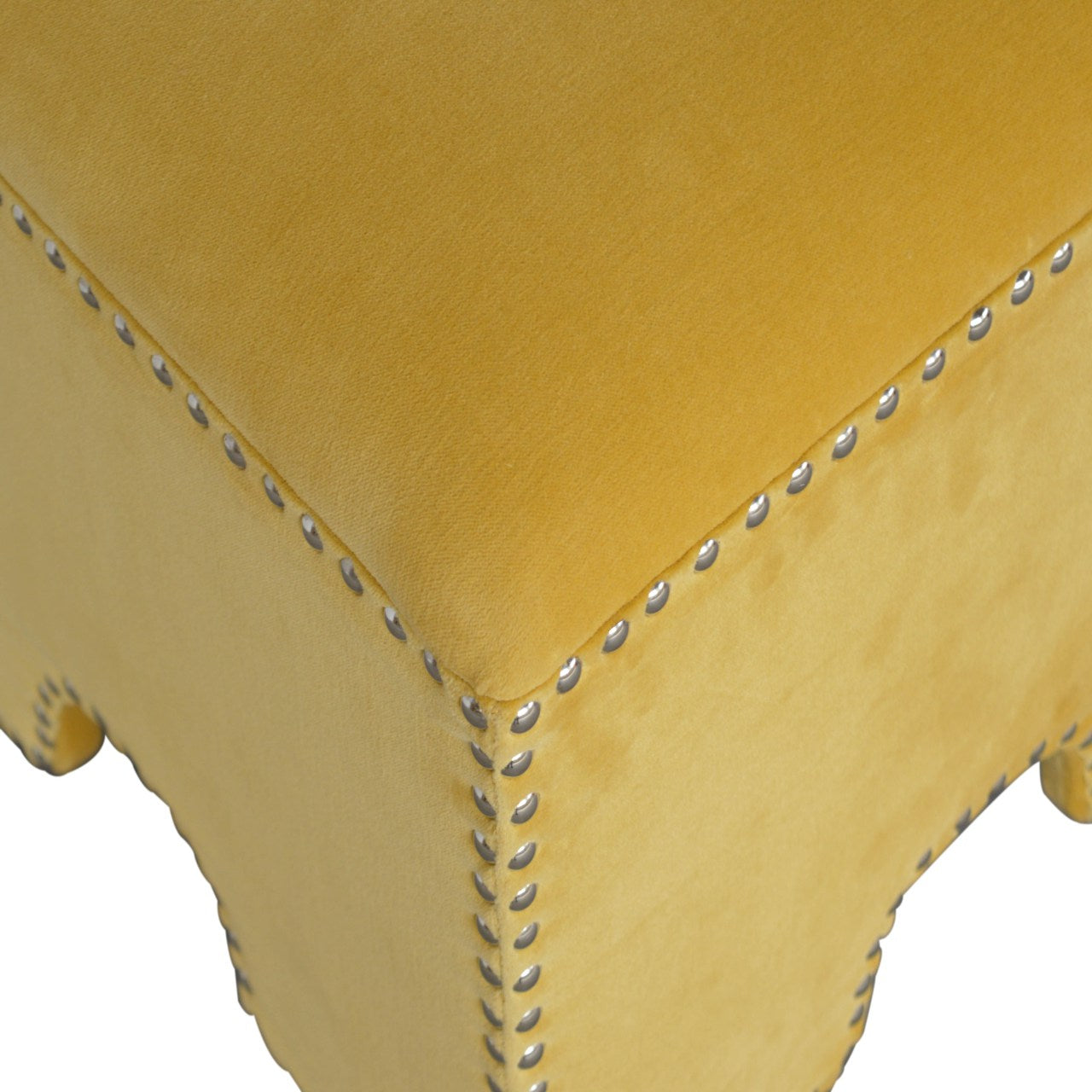 Mustard Studded Footstool