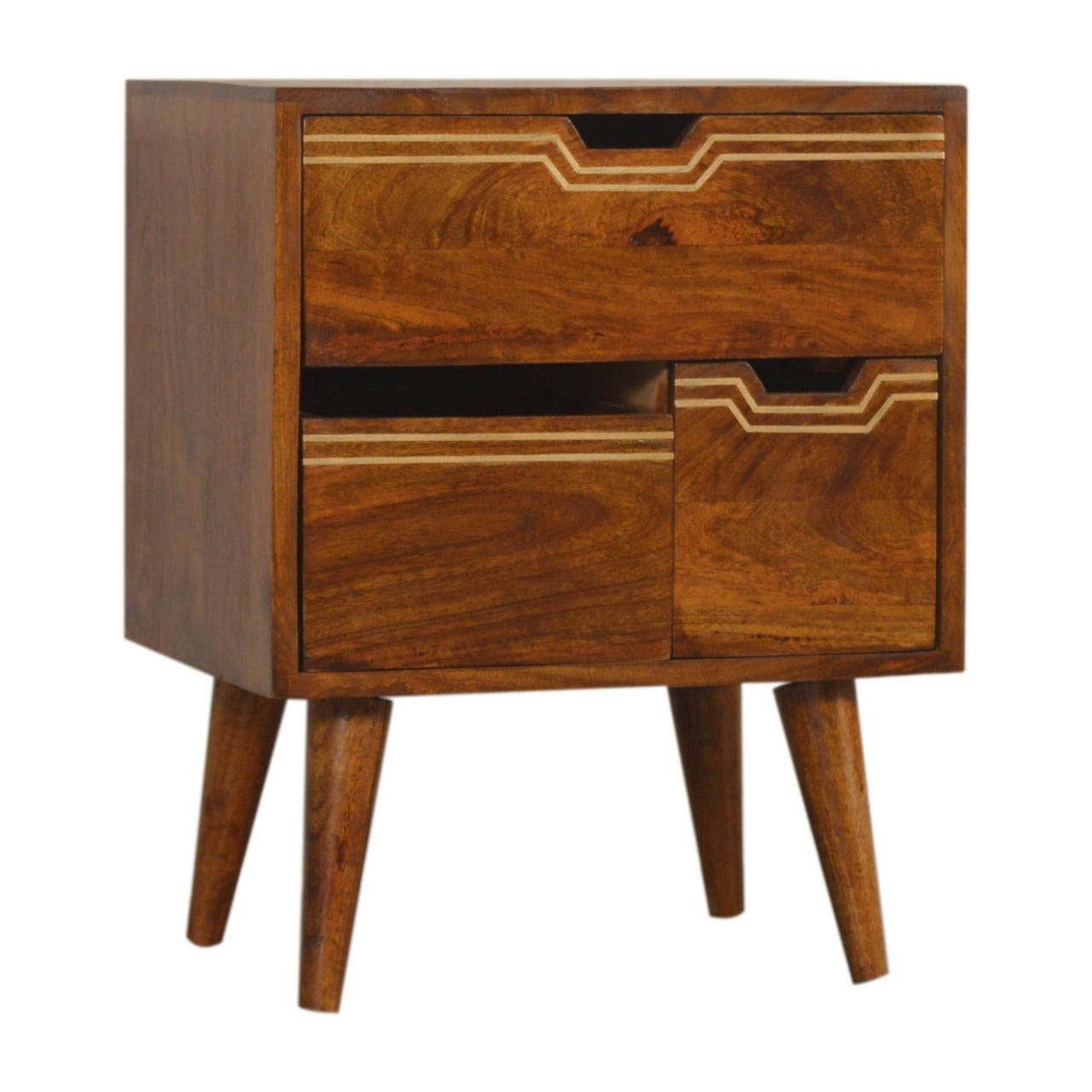 Multi Drawer Chestnut Bedside