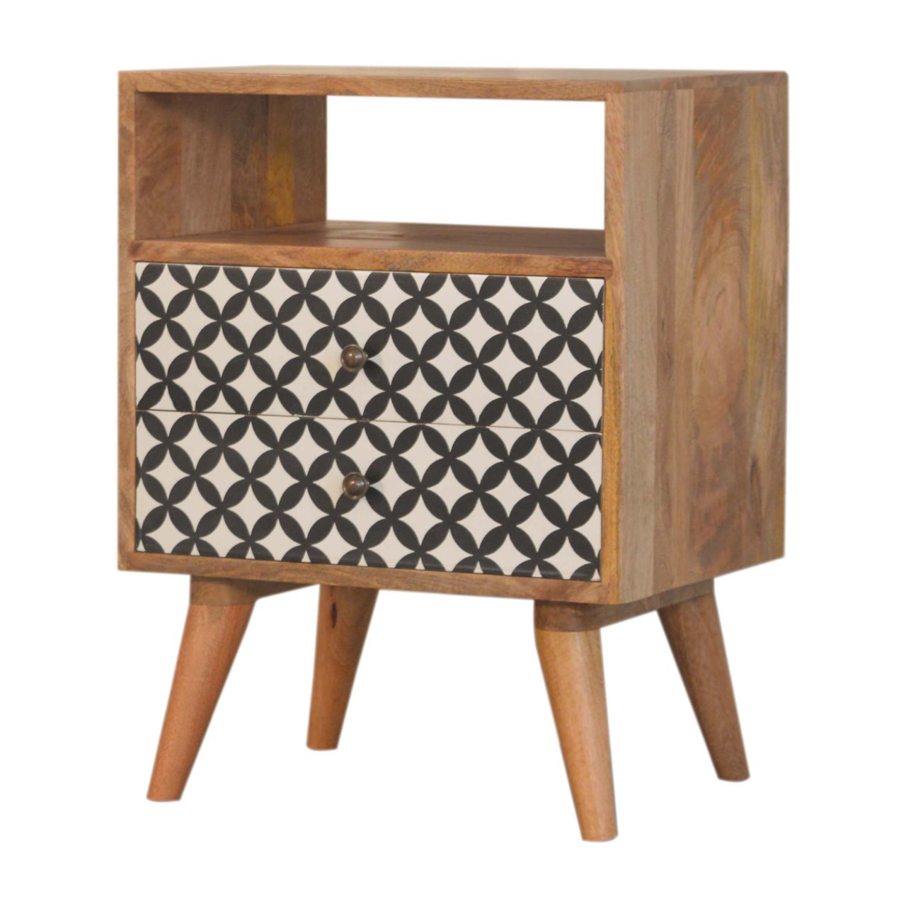 Diamond Print Open Slot Bedside