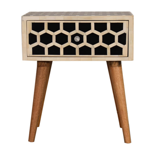 Honeycomb Bone Inlay Bedside