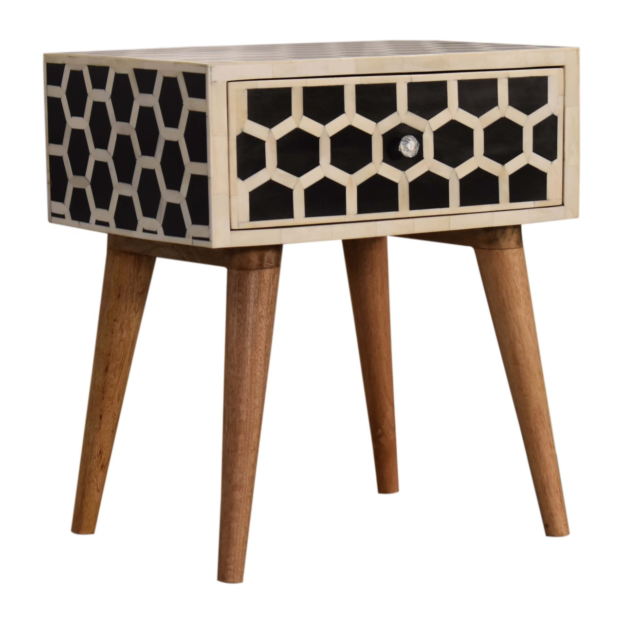 Honeycomb Bone Inlay Bedside