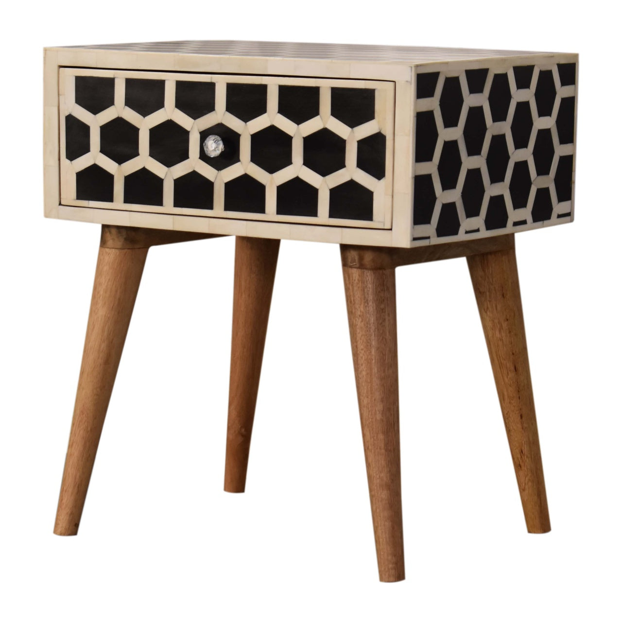 Honeycomb Bone Inlay Bedside