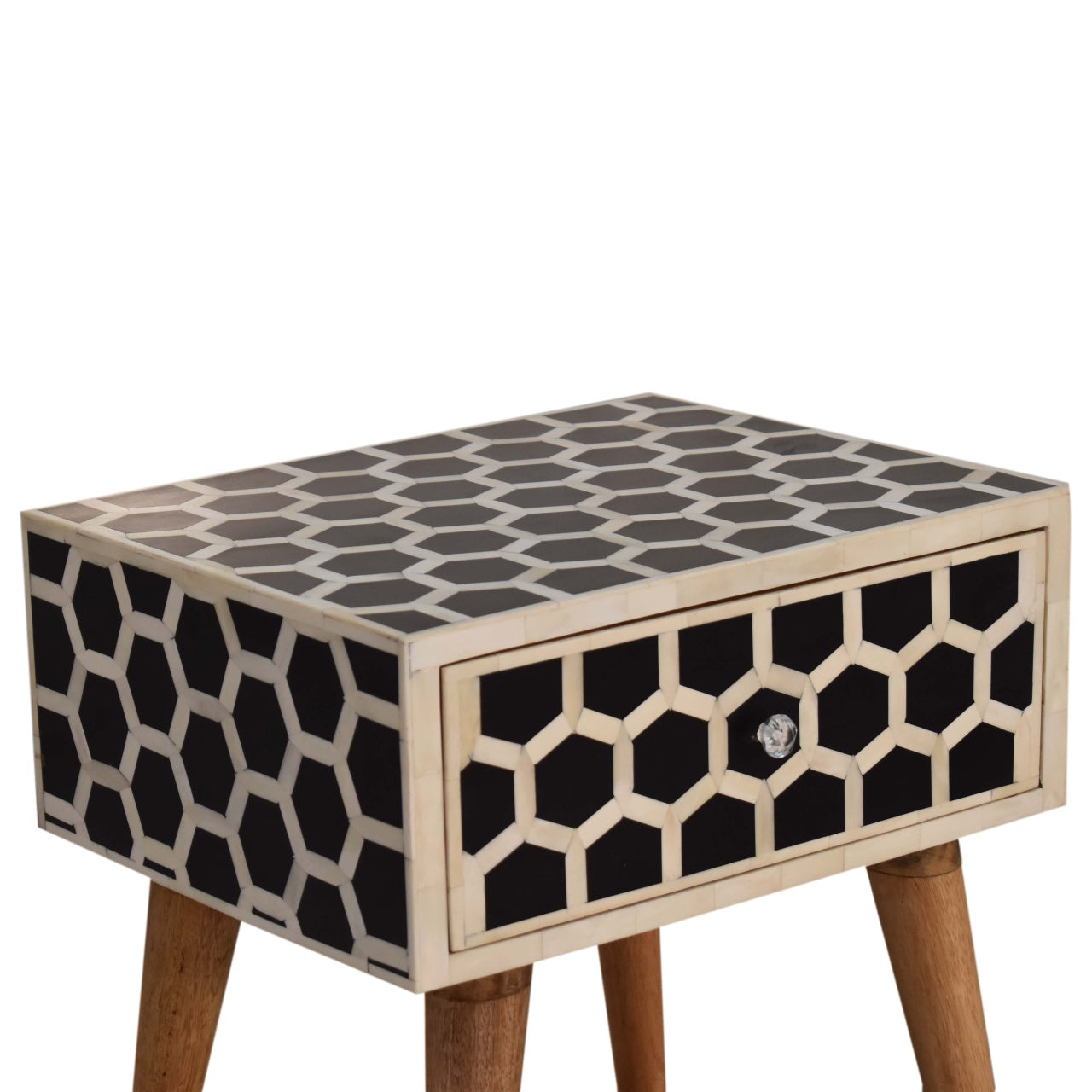 Honeycomb Bone Inlay Bedside