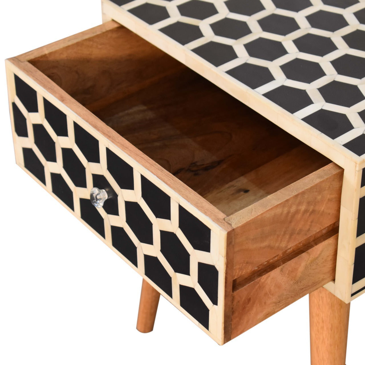 Honeycomb Bone Inlay Bedside