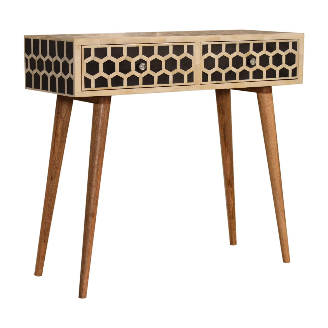 Honeycomb Bone Inlay Console Table