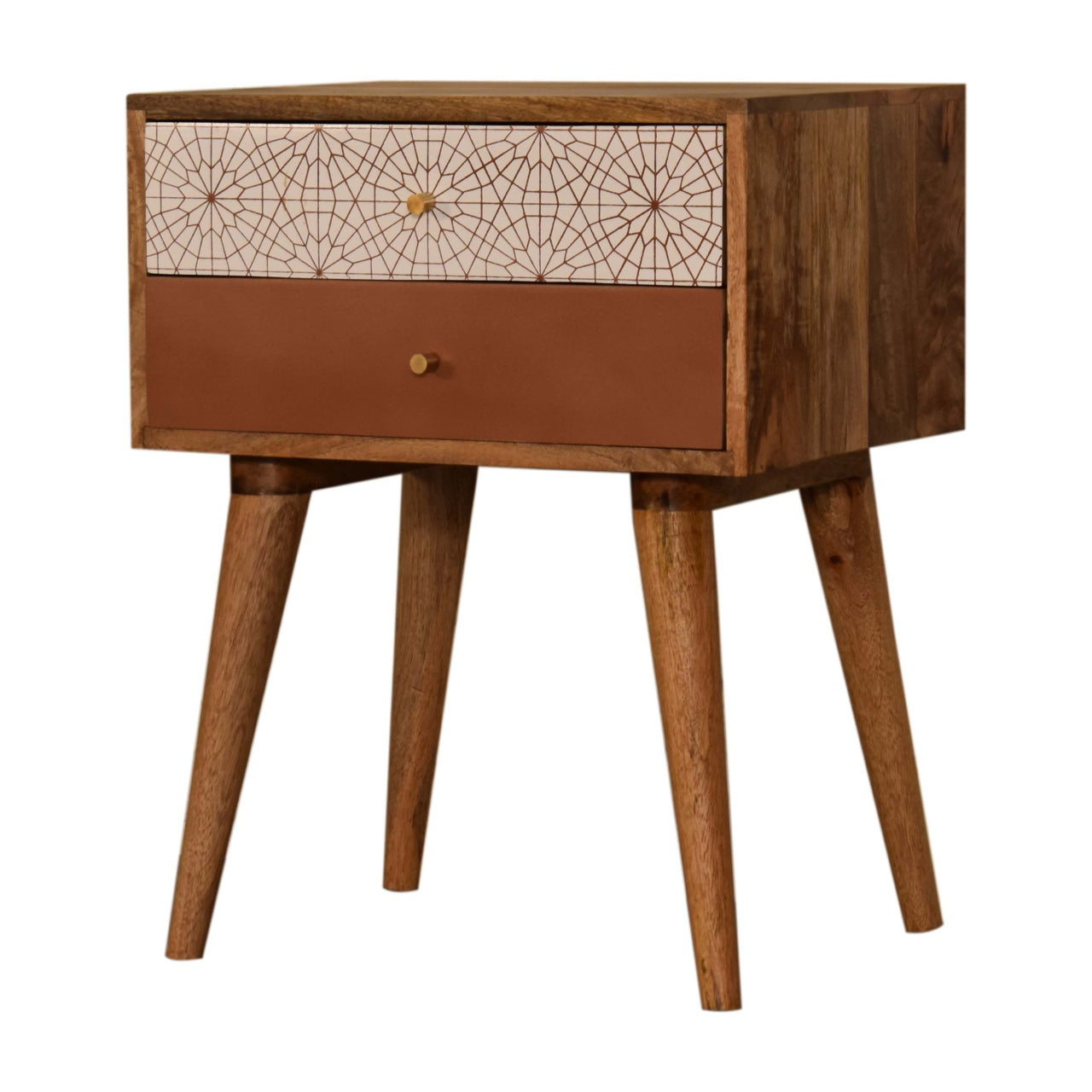 Brick Red Patterned Bedside