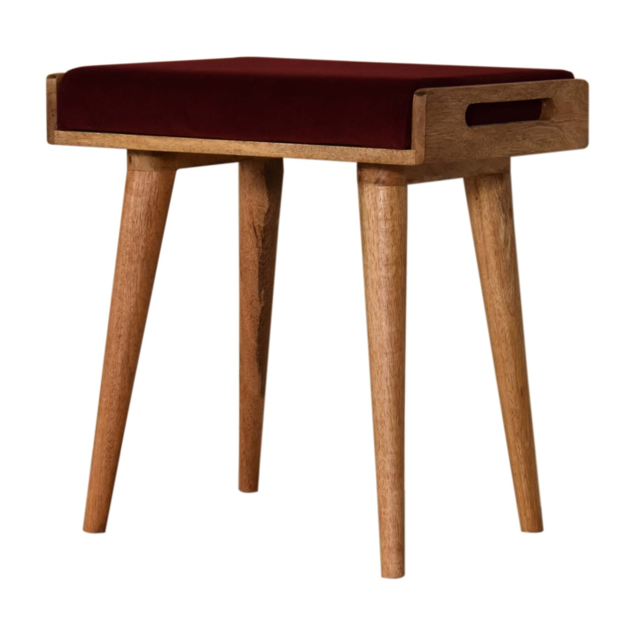 Wine Red Tray Style Footstool