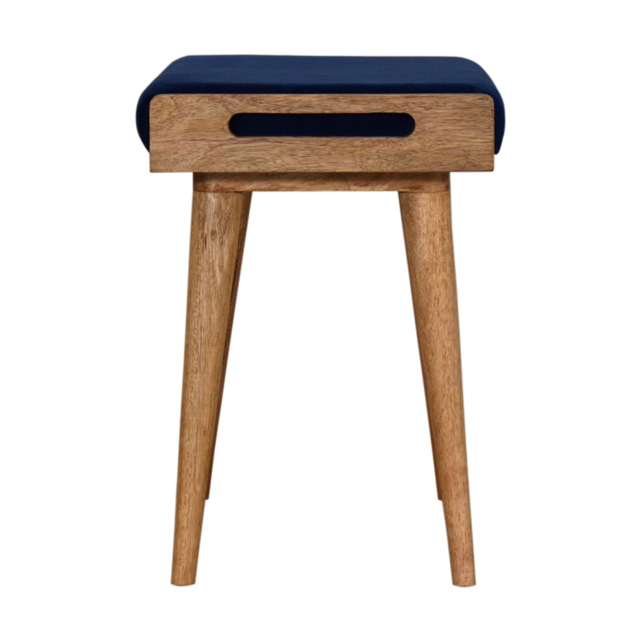 Royal Blue Velvet Tray Footstool